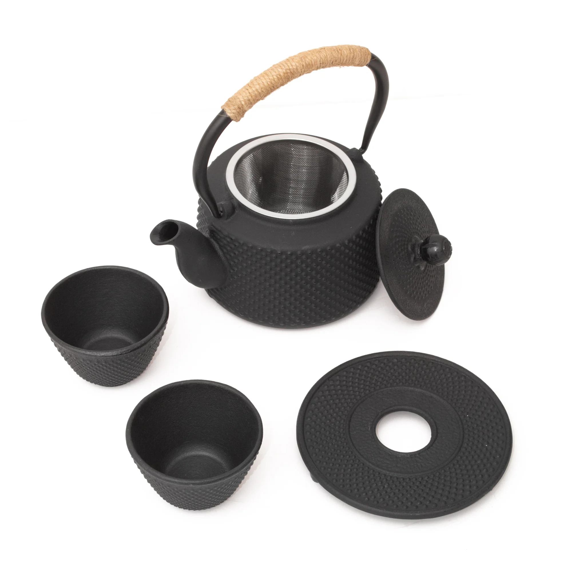 Juego De Té Sakura Fukuoka Hierro Fundido - Tetera 0,85 L + Base +  2 Cuencos De 120 Ml C/U - Image 5