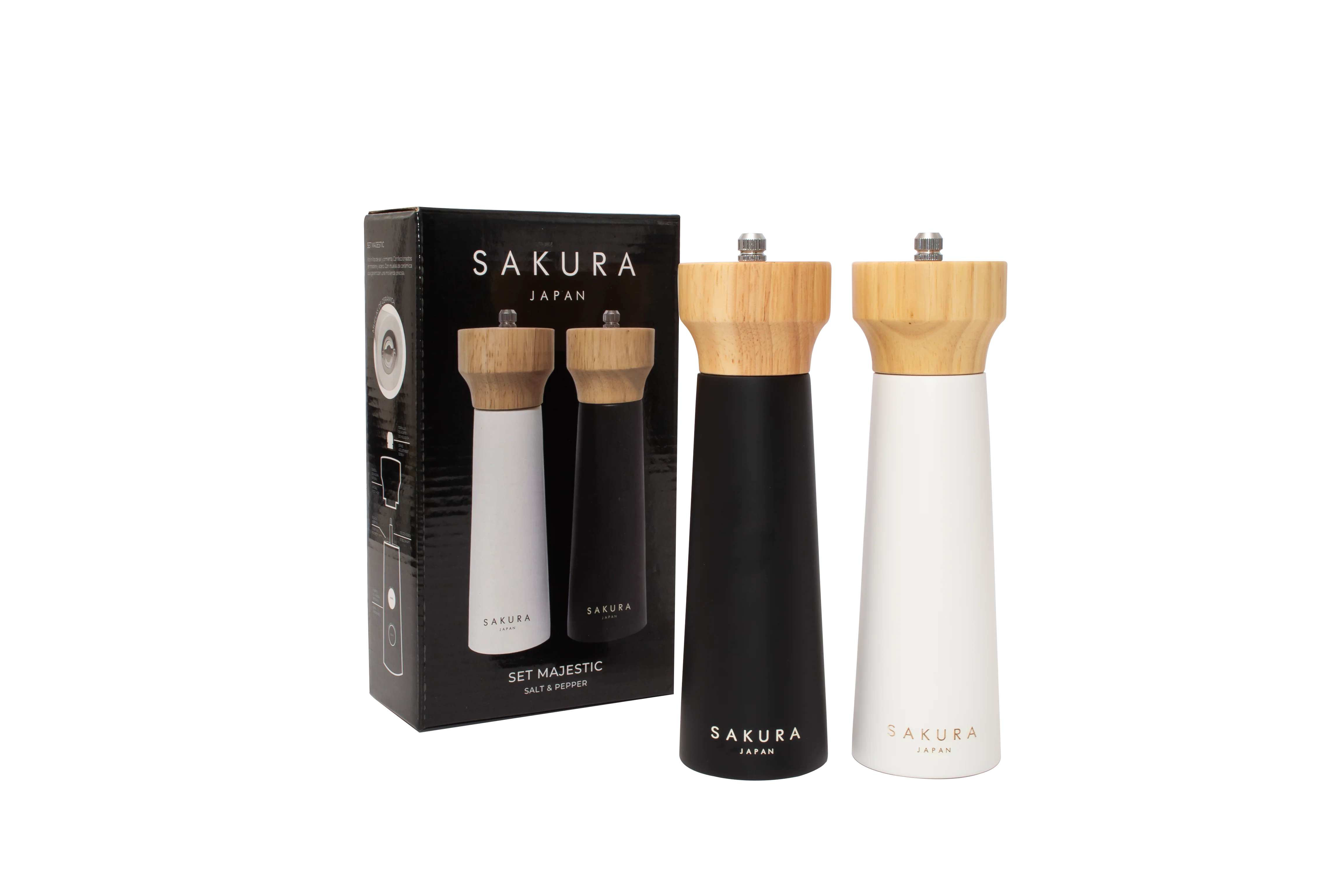 Set Salt & Pepper Sakura Majestic - Molinillo Pimienta Y Sal De Madera Premium 20 Cm - Image 6