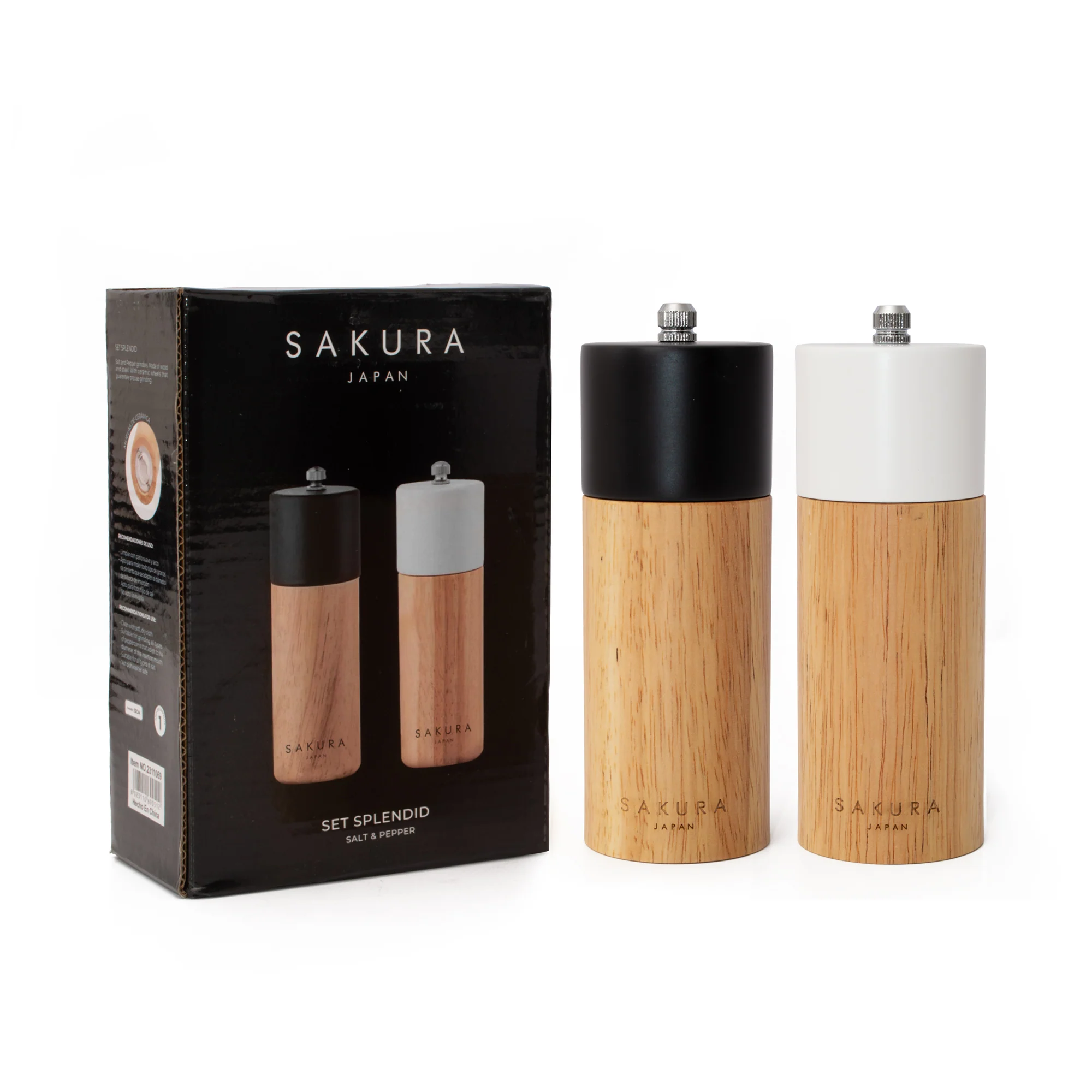 Set Salt & Pepper Sakura Splendid - Molinillo Pimienta Y Sal De Madera Premium 15 Cm - Image 6