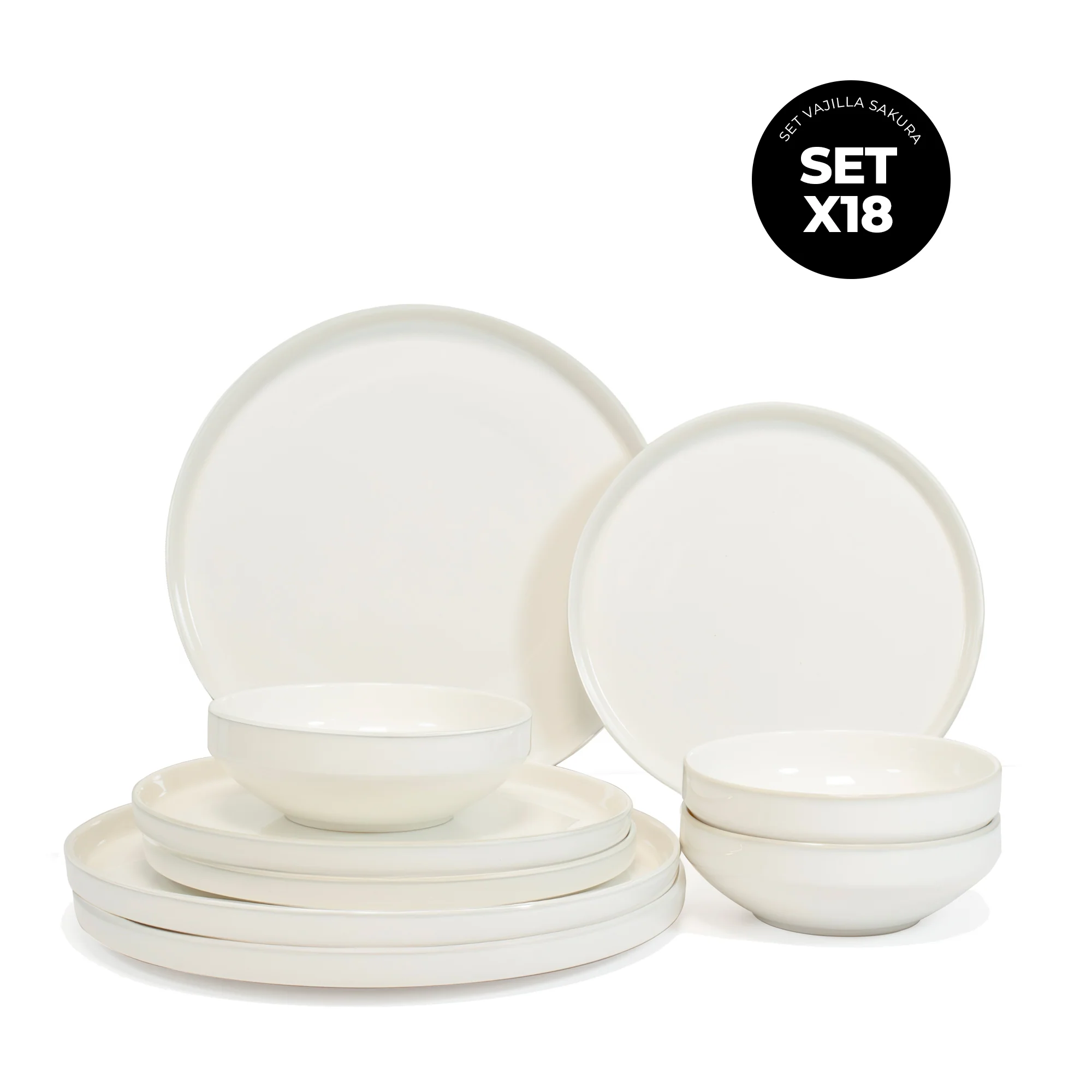 Set Vajilla Sakura Plain White - Image 5