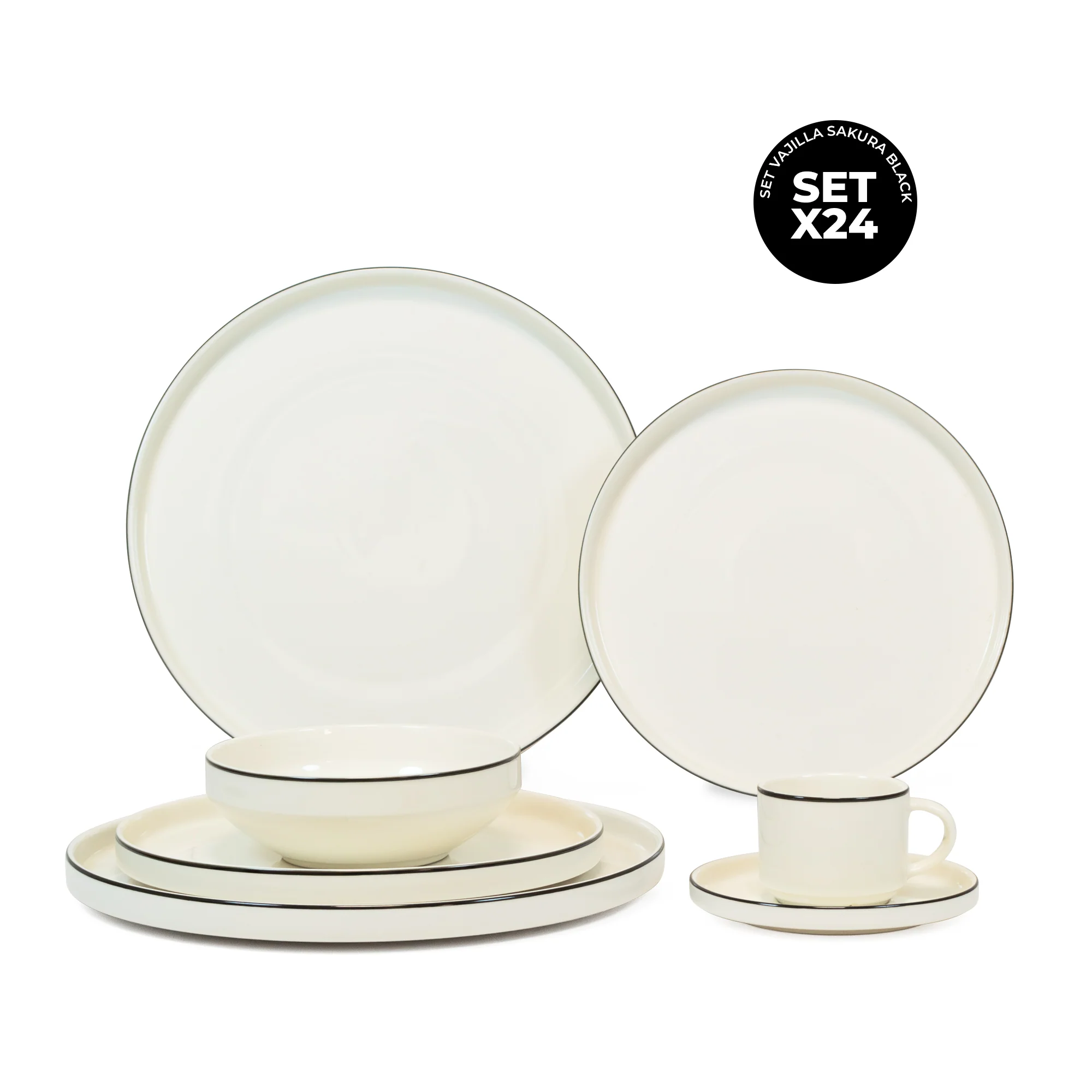 Set Vajilla Sakura White & Black - Image 6