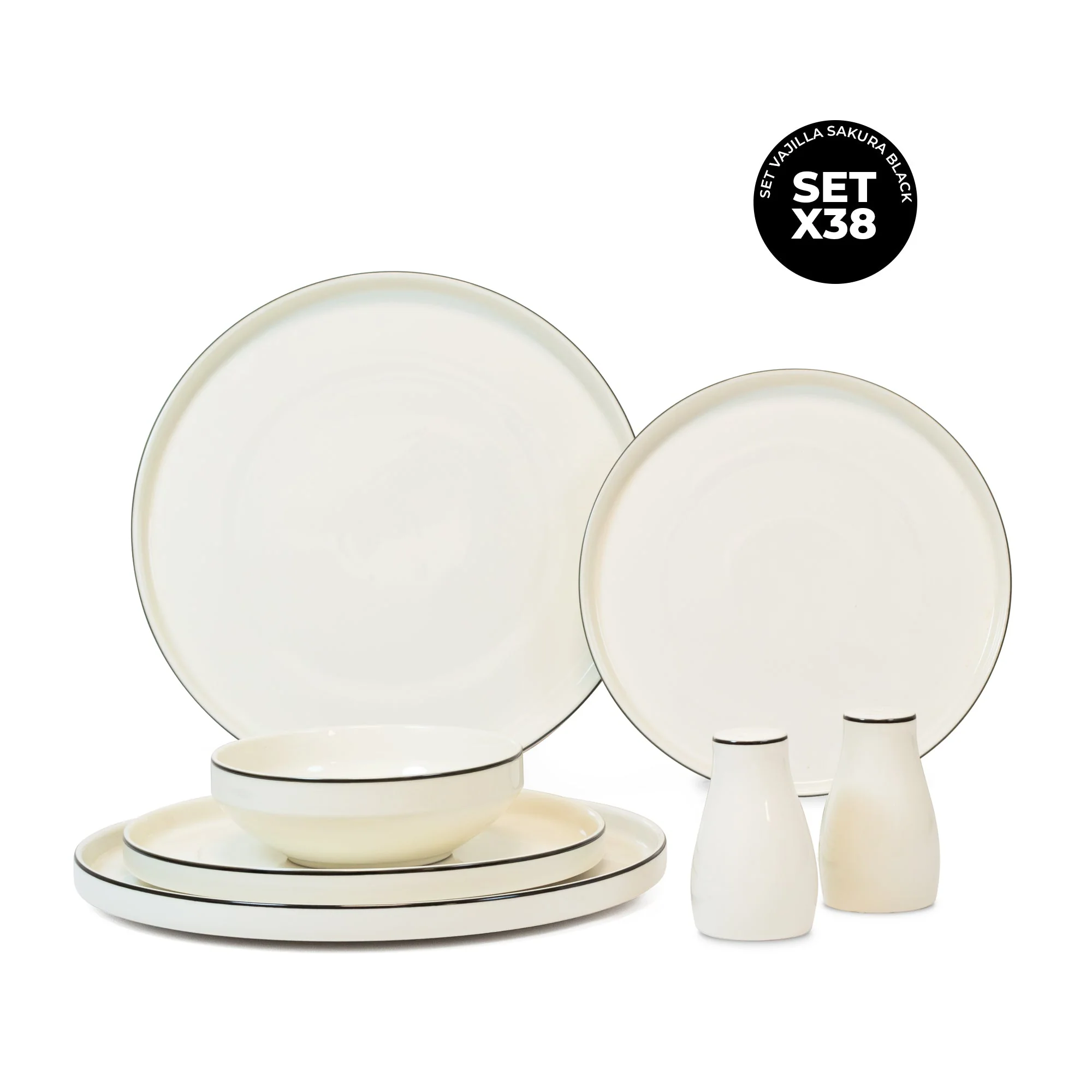 Set Vajilla Sakura White & Black - Image 7