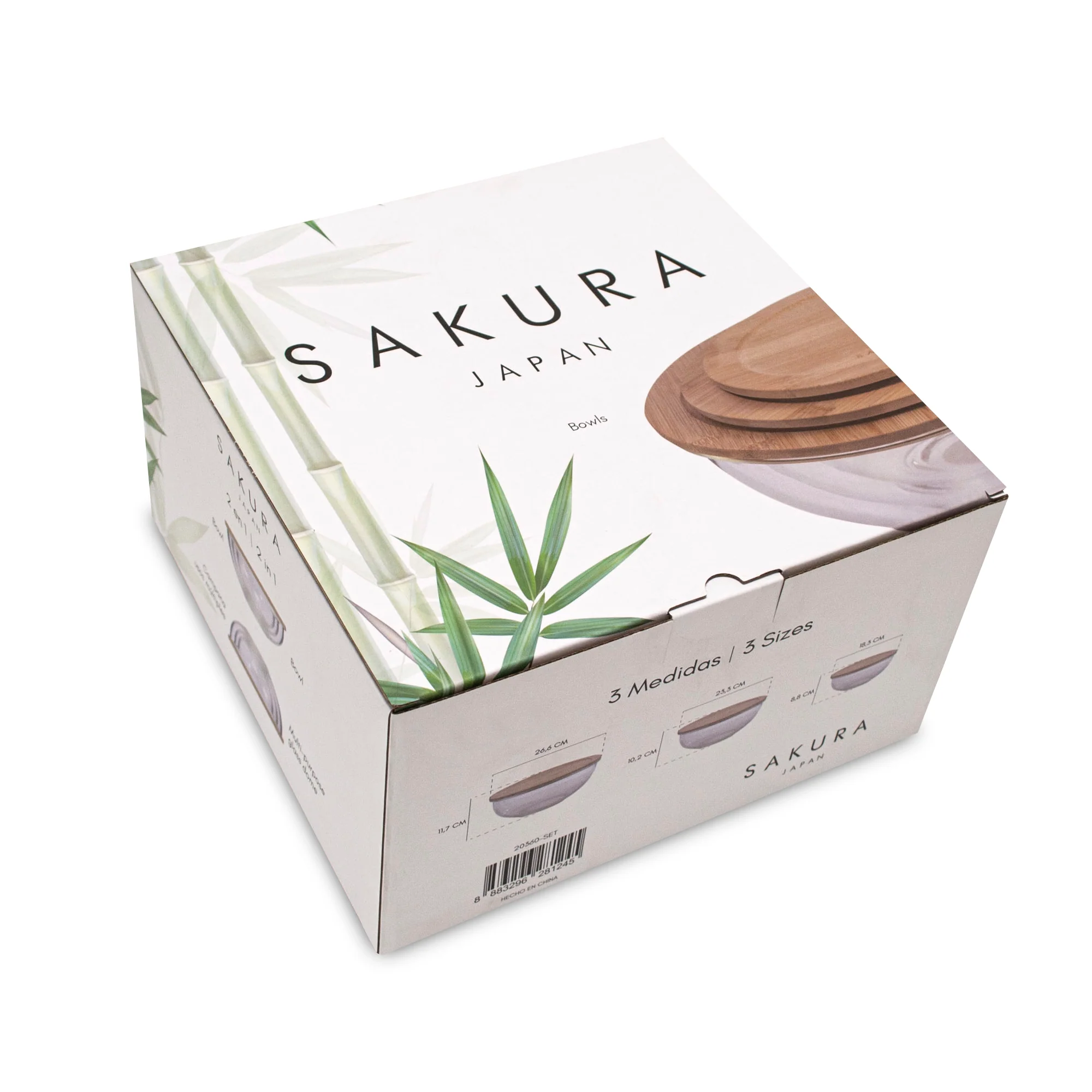 Bowls Sakura De Vidrio Con Bamboo - S M L - 3 Uni - Image 6