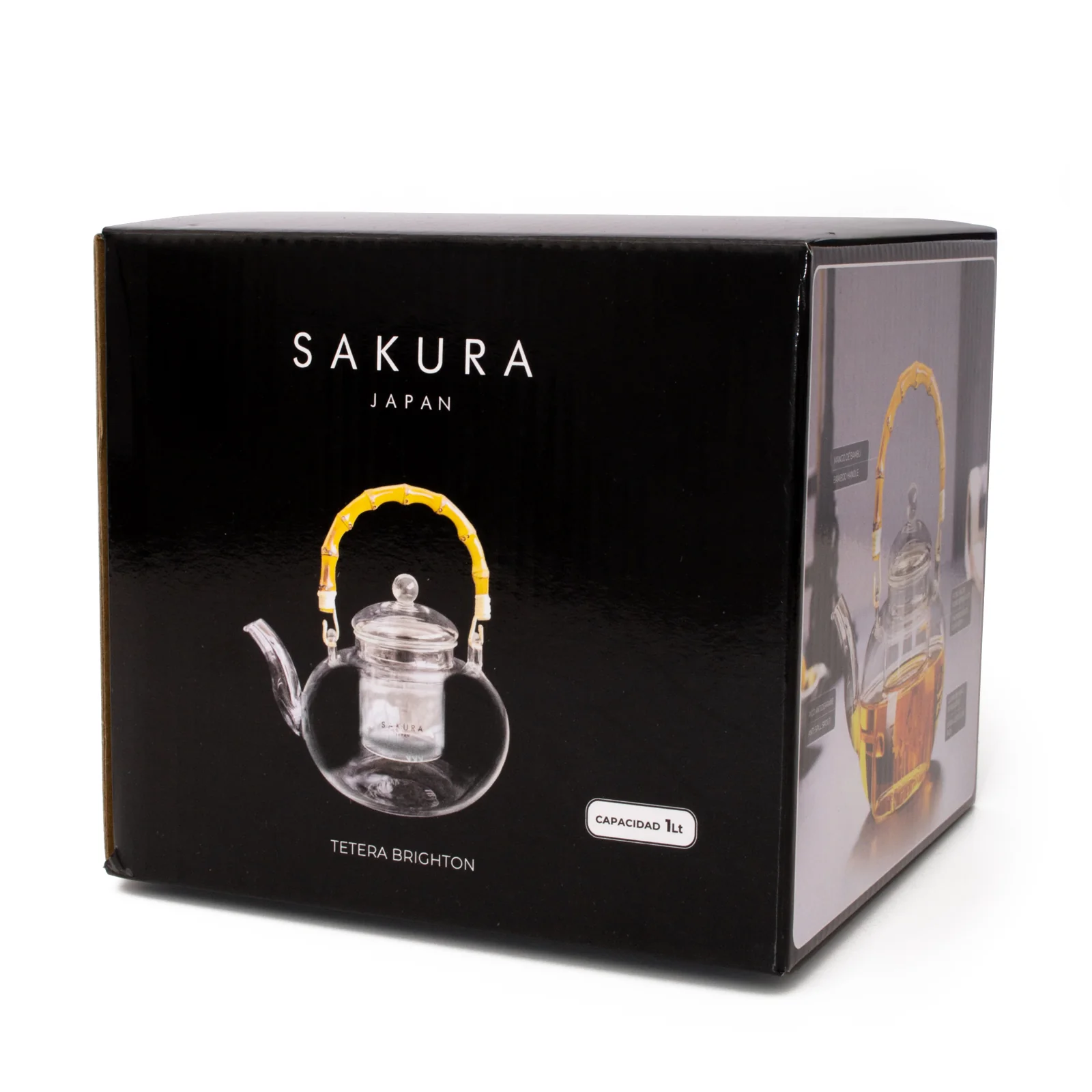 Tetera Brighton Sakura De Vidrio Borosilicato Premium Con Asa De Bambú 1 Litro - Image 3